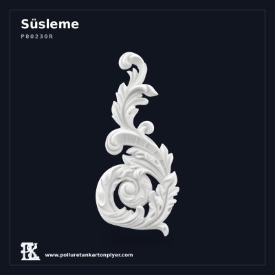 Poliüretan Geniş Bitkisel Süsleme Apliği 32x15 cm (Sağ)