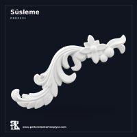 Poliüretan Geniş Çiçekli Dekoratif Aplik 22x34 cm (Sol)