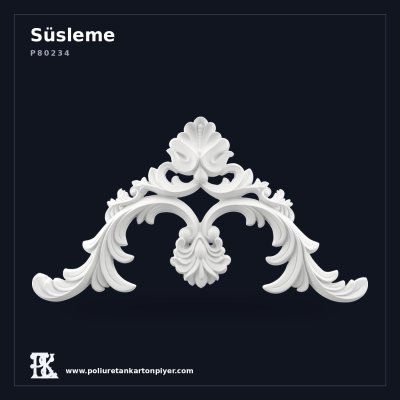Poliüretan Geniş Kalkan (Pediment) Motifi 47x85 cm