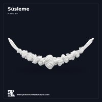 Gül Motifli Poliüretan Klasik Duvar Süsü 17x45 cm