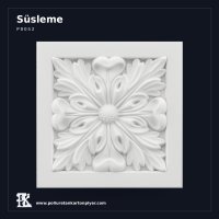 Kare Formlu Floral Motif Süsleme 16x16 cm