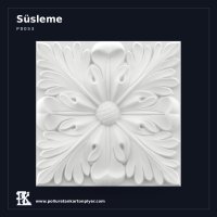 Kare Rölyef İşlemeli Süsleme Motifi 20x20 cm