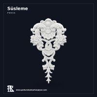 Klasik Çiçekli Oymalı Süsleme Aplik 52x30 cm