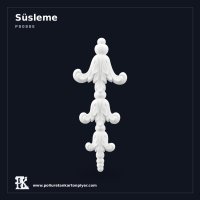 Dik Formlu Poliüretan Kabartma Süsleme Apliki 35x14 cm