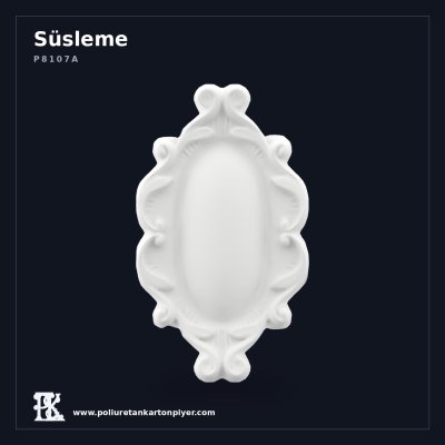 Poliüretan Oval Dekoratif Süsleme P8107A Klasik Motif 29x16 cm