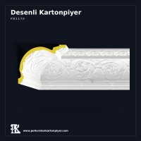Poliüretan İri Gövdeli Çiçek Motifli Kartonpiyer 38x31 cm