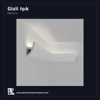 Poliüretan Kartonpiyer Kavisli Gizli Işık Profili 5x8 cm