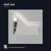 Poliüretan Kartonpiyer Düz Yüzeyli Gizli Işık Profili 5x18 cm
