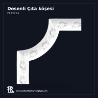 Poliüretan Kartonpiyer Klasik Motifli Duvar Çıta Köşesi 24x24 cm