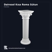 Poliüretan Kartonpiyer Akantus Başlıklı Yivli Kısa Roma Sütun 35x107 cm