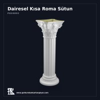 Poliüretan Kartonpiyer Klasik Başlıklı Dekoratif Kısa Roma Sütun 35x107 cm