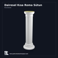 Poliüretan Kartonpiyer Oluklu Gövdeli Dairesel Kısa Roma Sütun 35x107 cm