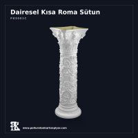 Poliüretan Kartonpiyer Floral Oymalı Kısa Roma Sütunu 35x35x110 cm