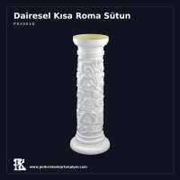 Poliüretan Kartonpiyer Çanak Başlıklı Kısa Roma Sütun 35x95 cm