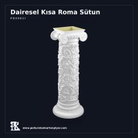 Poliüretan Kartonpiyer İyon Başlıklı Kısa Roma Sütun 35x35x92 cm