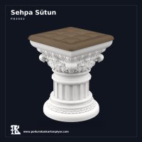 Poliüretan Kartonpiyer Çiçek Kabartmalı Sehpa Sütunu 40x40x52 cm