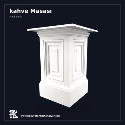 Poliüretan Kartonpiyer 60x60 cm Klasik Sütun Pedestal Masa Ayağı