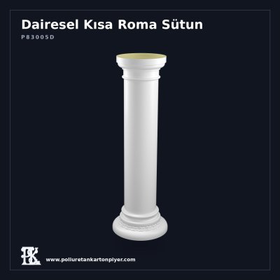 Poliüretan Kartonpiyer 35x107 cm Düz Pürüzsüz Roma Sütunu Kısa Model