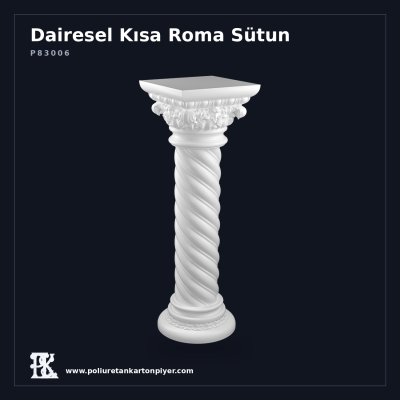 Poliüretan Kartonpiyer Burgulu Model Kısa Roma Sütun 35x107 cm