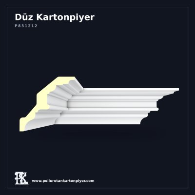 Poliüretan Kartonpiyer Düz Modern Tavan Profili 13x13 cm
