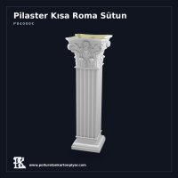 Dekoratif Oymalı Kısa Roma Sütunu 36x36x107 cm