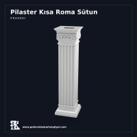 Volüt Motifli Dekoratif Kısa Roma Sütun 28x28x107 cm