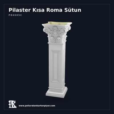 Klasik Tasarımlı Kısa Roma Sütunu 36x36x107 cm