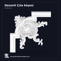 Klasik Motifli Poliüretan Kartonpiyer Çıta Köşesi 34x34 cm