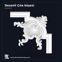34x34 cm Oymalı Dekoratif Poliüretan Kartonpiyer Çıta Köşesi