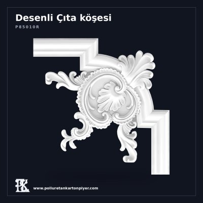 34x34 cm Oymalı Dekoratif Poliüretan Kartonpiyer Çıta Köşesi