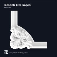 29x29 cm Oymalı Dekoratif Poliüretan Kartonpiyer Köşe Motifi