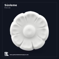 Dairesel Çiçek Motifli Klasik Dekoratif Rozet 7x7 cm