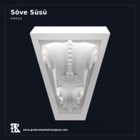 Detaylı Volüt Oymalı Kemer Kilit Taşı Söve Süsü 22x25x32 cm