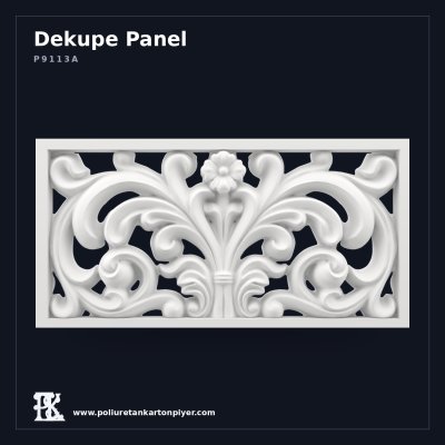 Poliüretan Çiçek Motifli Oyma Dekupe Panel 40x78 cm