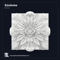 Poliüretan 30x30 cm Kare Formlu Dekoratif Süsleme Motifi