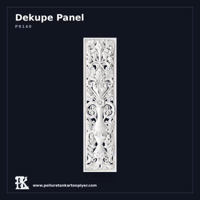 Poliüretan Vazolu Oyma Dekoratif Dekupe Panel 160x40 cm