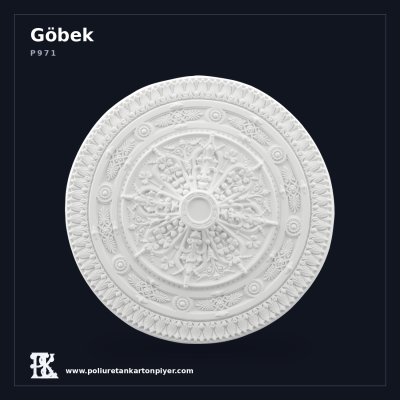 Poliüretan Oymalı Tavan Göbeği Modeli 96x96x6 cm Klasik Rozet