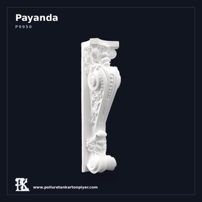 Poliüretan Payanda Akant Yapraklı Klasik Model 18x19x71 cm