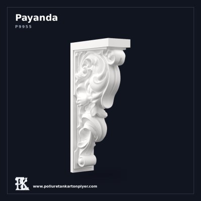 Klasik Oyma Motifli Poliüretan Payanda 23x9x46 cm