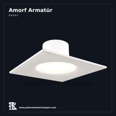 Poliüretan Amorf Tasarım Tavan Armatürü 44x44 cm