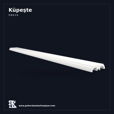 Düz Hatlı Dekoratif Poliüretan Küpeşte Üst Profili 20x240x5 cm