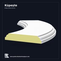 Ekstra Geniş Poliüretan Küpeşte ve Duvar Üstü Profil 38x133 cm