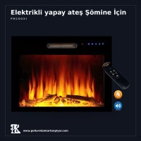Dekoratif Elektrikli Şömine İçi Yapay Ateş Aksesuarı 15x81x87 cm