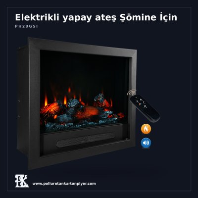 Geniş Ekranlı Poliüretan Uyumlu Elektrikli Şömine Ünitesi 75 cm